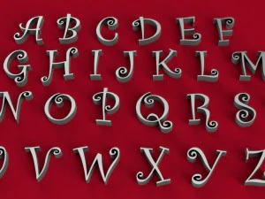 Stl-файл шрифта Curz, прописные и строчные 3D буквы 3D Принт Модель