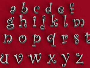 curlz font uppercase and lowercase 3d letters stl file 3D Print Model