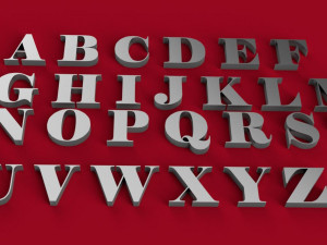 elephant font uppercase and lowercase 3d letters stl file 3D Print Model