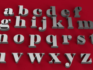 elephant font uppercase and lowercase 3d letters stl file 3Dプリントモデル