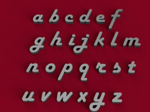 harlow font uppercase and lowercase 3d letters stl file 3D 打印模型