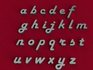 harlow font uppercase and lowercase 3d letters stl file 3D Print Model