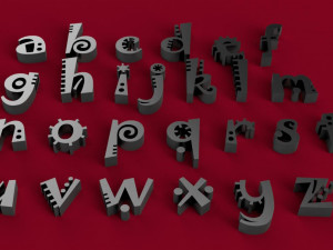 jokerman font uppercase and lowercase 3d letters stl file Modèles 3D en vedette