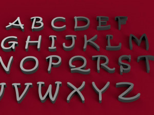 kristen font uppercase and lowercase 3d letters stl file 3D Print Model
