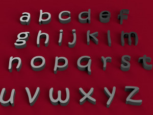 kristen font uppercase and lowercase 3d letters stl file 3D Print Model