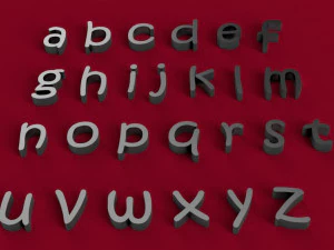 kristen font uppercase and lowercase 3d letters stl file 3D Print Model