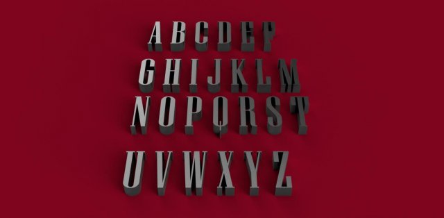 niagara font uppercase and lowercase 3d letters stl file 3D Print Model .c4d .max .obj .3ds .fbx .stl .blend 