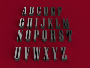 niagara font uppercase and lowercase 3d letters stl file 3D Print Model