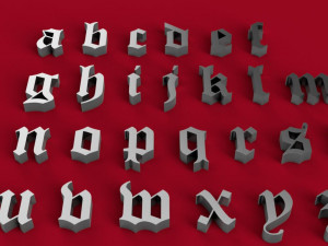 old english font uppercase and lowercase 3d letters stl file Modèles 3D en vedette