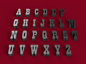 playbill font uppercase and lowercase 3d letters stl file 3D Print Model