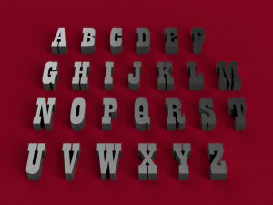 file stl di lettere 3d maiuscole e minuscole del carattere della locandina Modello di stampa 3D