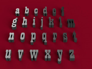 playbill font uppercase and lowercase 3d letters stl file Modello di stampa 3D