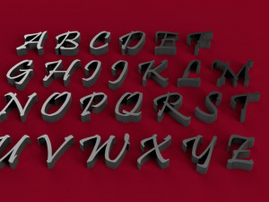 pristina font uppercase and lowercase 3d letters stl file Modèles 3D en vedette