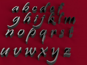 pristina font uppercase and lowercase 3d letters stl file Modèles 3D en vedette