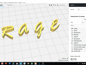 rage italic font uppercase and lowercase 3d letters stl file 3D Print Model