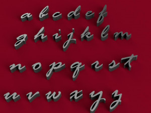 rage italic font uppercase and lowercase 3d letters stl file 3D Print Model