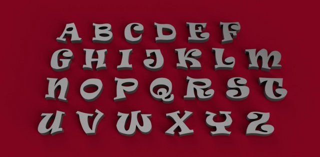 ravie font uppercase and lowercase 3d letters stl file 3D 프린트 모델 .c4d .max .obj .3ds .fbx .stl .blend 