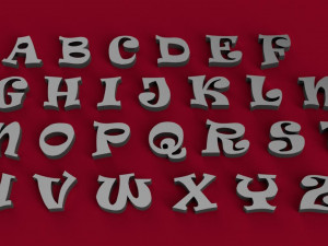 ravie font uppercase and lowercase 3d letters stl file 3D Print Model