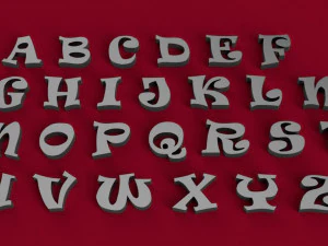 fuente ravie letras 3d may&uacute;sculas y min&uacute;sculas archivo stl Modelo de impresión 3D