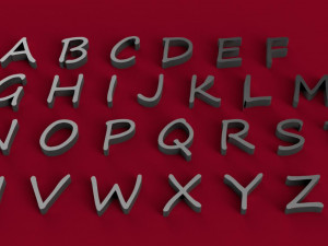 segoe print font uppercase and lowercase 3d letters stl file 3D Print Model