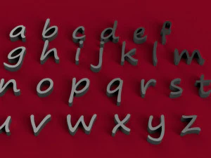 segoe print font uppercase and lowercase 3d letters stl file 3D Print Model