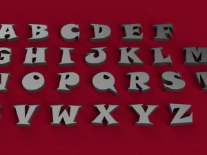 file stl di lettere 3d maiuscole e minuscole dei caratteri snap Modello di stampa 3D
