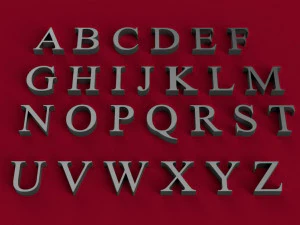 times new roman police majuscules et minuscules lettres 3d fichier stl Modèles 3D en vedette