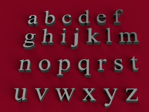 times new roman font uppercase and lowercase 3d letters stl file Model Cetak 3D