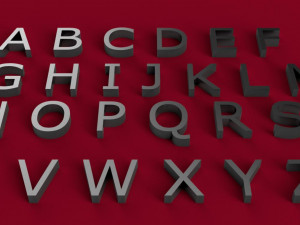 verdana font uppercase and lowercase 3d letters stl file 3D Print Model