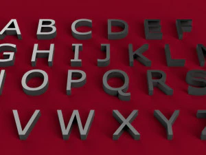 verdana font uppercase and lowercase 3d letters stl file 3D Print Model