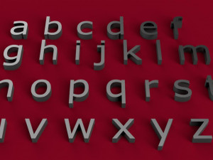 verdana font uppercase and lowercase 3d letters stl file 3D Print Model