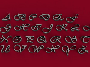 vivaldi font uppercase and lowercase 3d letters stl file Modèles 3D en vedette