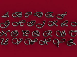 vivaldi フォントの大文字と小文字の 3D 文字 stl ファイル 3Dプリントモデル