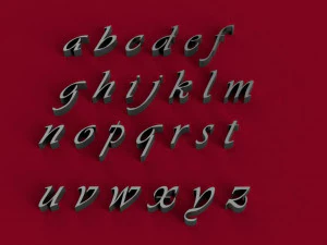 vivaldi font uppercase and lowercase 3d letters stl file 3D Print Model