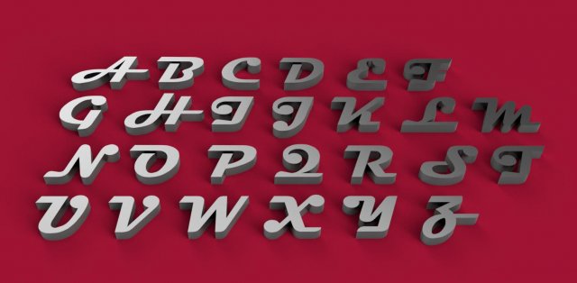 magneto font uppercase and lowercase 3d letters stl file Modello di stampa 3D .c4d .max .obj .3ds .fbx .stl .blend 