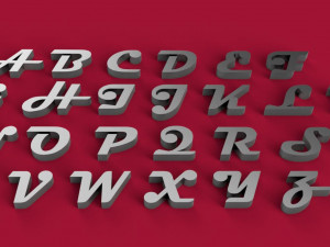 magneto font uppercase and lowercase 3d letters stl file 3D-printmodel