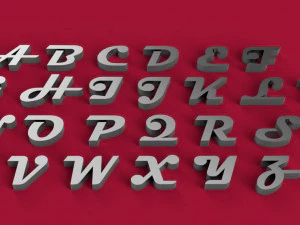 magneto font uppercase and lowercase 3d letters stl file 3D Print Model