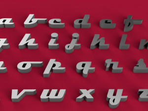 magneto font uppercase and lowercase 3d letters stl file Modello di stampa 3D
