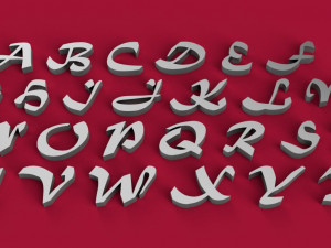 matura font uppercase and lowercase 3d letters stl file 3D प्रिंट मॉडल