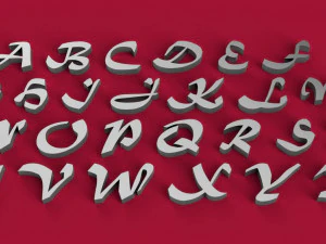 matura font uppercase and lowercase 3d letters stl file 3D Print Model