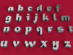 matura font uppercase and lowercase 3d letters stl file 3D Print Model