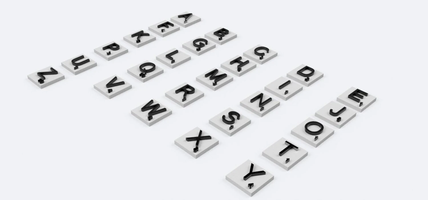 scrabble 3d letters for english version board game stl file 3D Print Model .c4d .max .obj .3ds .fbx .stl .blend 