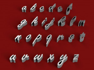 freestyle font uppercase and lowercase 3d letters stl file 3D Print Model