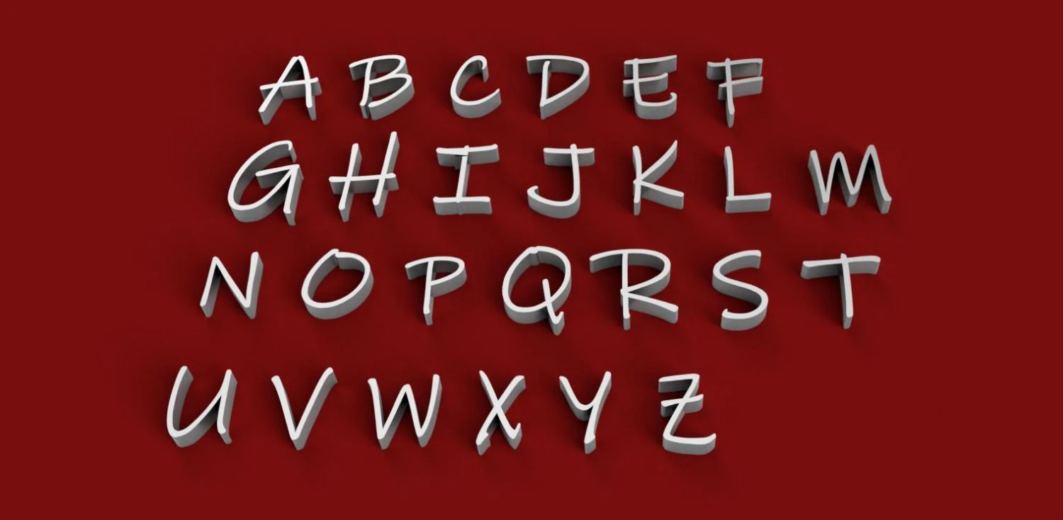 inkfree font uppercase and lowercase 3d letters stl file 3D Print Model .c4d .max .obj .3ds .fbx .stl .blend 