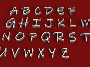 inkfree font uppercase and lowercase 3d letters stl file 3D-printmodel