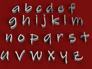 inkfree font uppercase and lowercase 3d letters stl file 3D Print Model