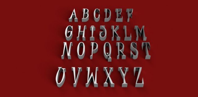 juice font uppercase and lowercase 3d letters stl file 3D Print Model .c4d .max .obj .3ds .fbx .stl .blend 