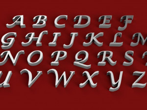 lucida calligraphy font uppercase and lowercase 3d letters stl file 3D Print Model