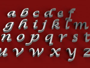 lucida calligraphy font uppercase and lowercase 3d letters stl file 3D Print Model
