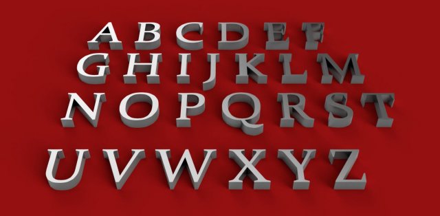constantia font uppercase and lowercase 3d letters stl file Model do druku 3D .c4d .max .obj .3ds .fbx .stl .blend 